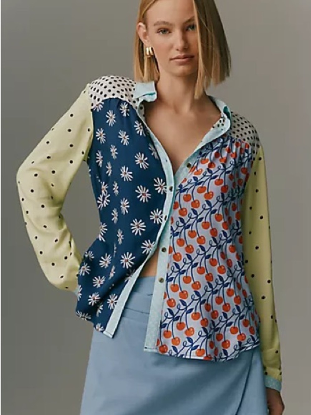 Maeve- Anthropologie Paz Contrast Button Down - Picture 5 of 5
